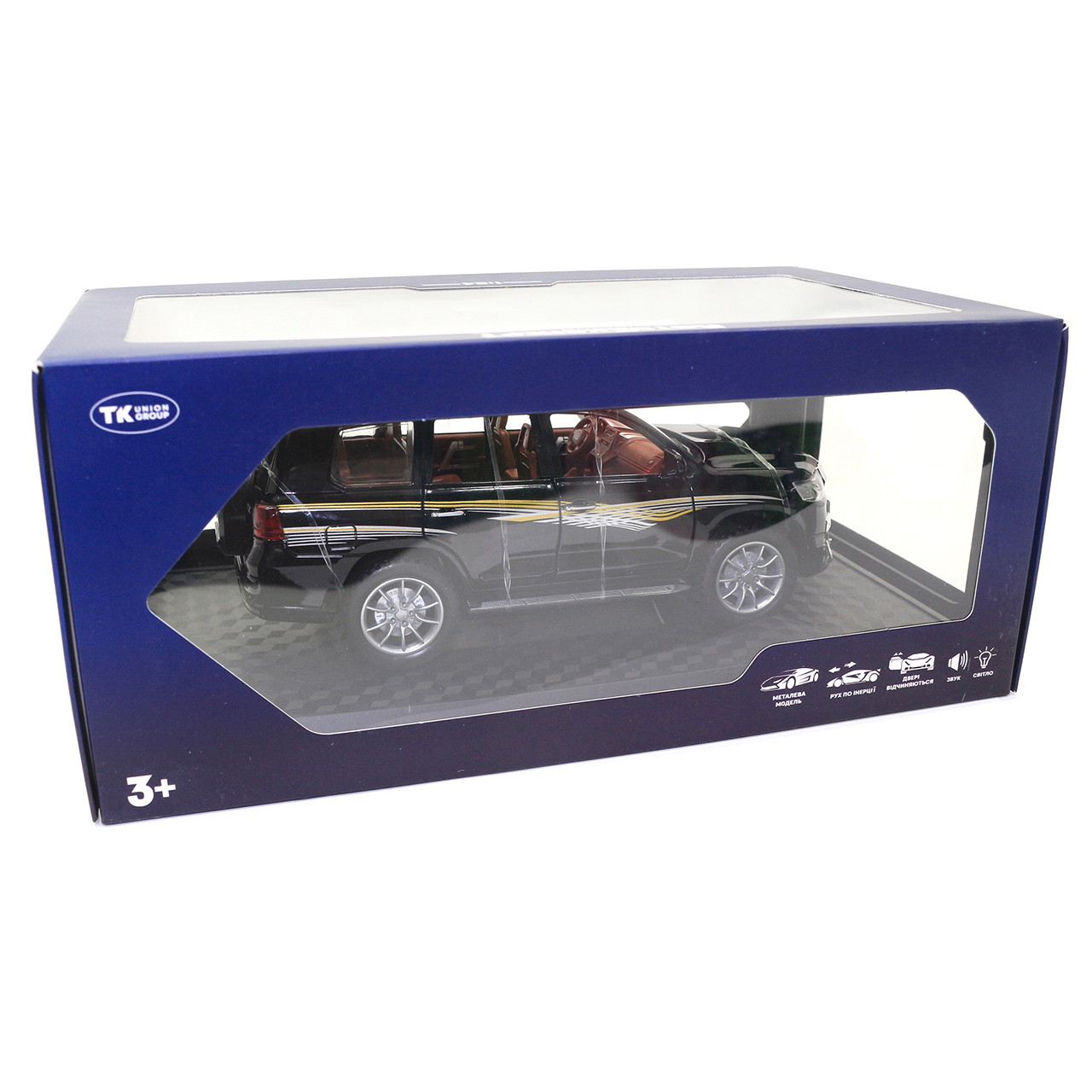 Машинка металлическая Toyota Prado AutoExpert Тойота Прадо джип черный звук свет 21*9*10 см (GT-9147), фото №9