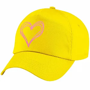 Бейсболка L4 для девочек с сердцем летняя Pink - Фото 1