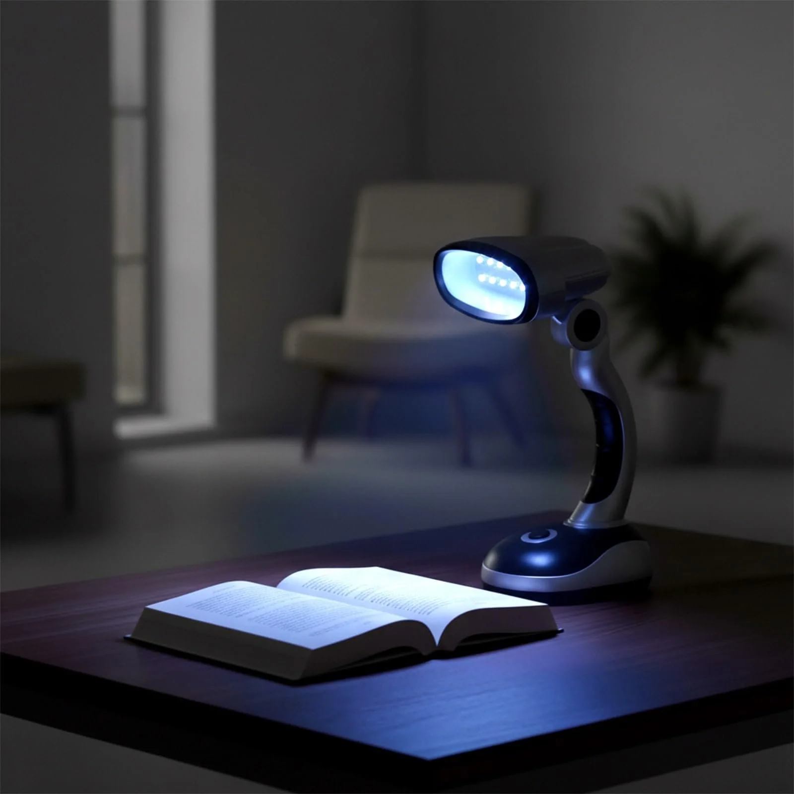 Настільна лампа Eaxus 17 см срібляста, фото №6