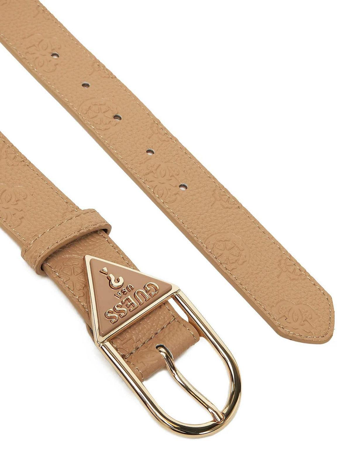 Ремень для брюк GUESS Cresidia Adjustable H35 W105 бежевый - можно укоротить, бежевый, фото №3