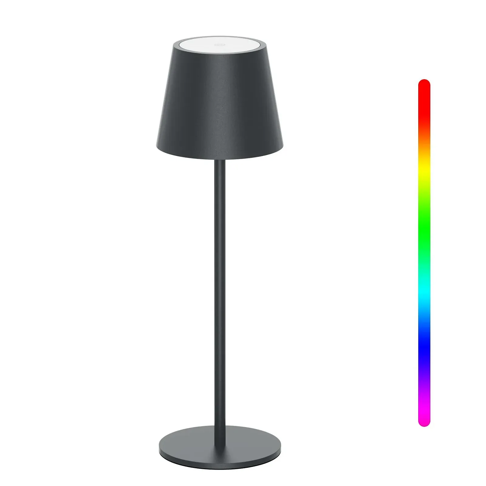 Настільна лампа Aipsun LED бездротова 5000 мАг Touch Dimmable RGB USB-C IP54 Anthracite 30 см, фото №1