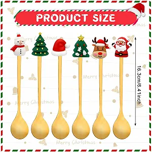 Набір з 6 різдвяних кавових ложок synthetic.ua - Фото 1