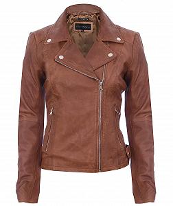 Куртка Infinity Leather Brando Cyclist Винтажный стиль Coniac Tan 100% кожа - Фото 1