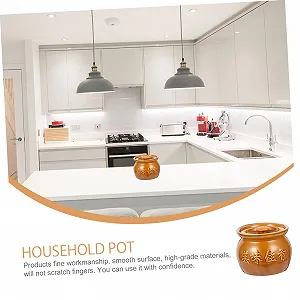 Кастрюля для супа Alipis керамическая 500 мл с крышкой жаропрочная коричневая synthetic.ua - Фото 1