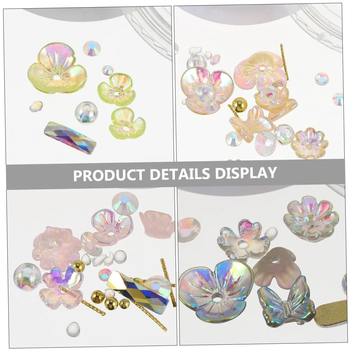 Украшения для ногтей Mikinona 6 коробок, Стразы для ногтей, наклейки с драгоценными камнями для ногтей, наклейки для ногтей в миске, изготовленные из жемчуга, Подвески для ногтей, Закрывающийся футляр, Бриллианты для ногтей, Ледяной цветок, фото №8