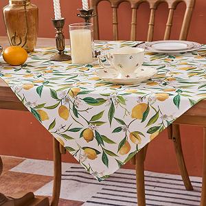Скатертина Table Decoration Polyester Washable Easy Care Lemon 85 x 85 см Yellow synthetic.ua - Фото 1