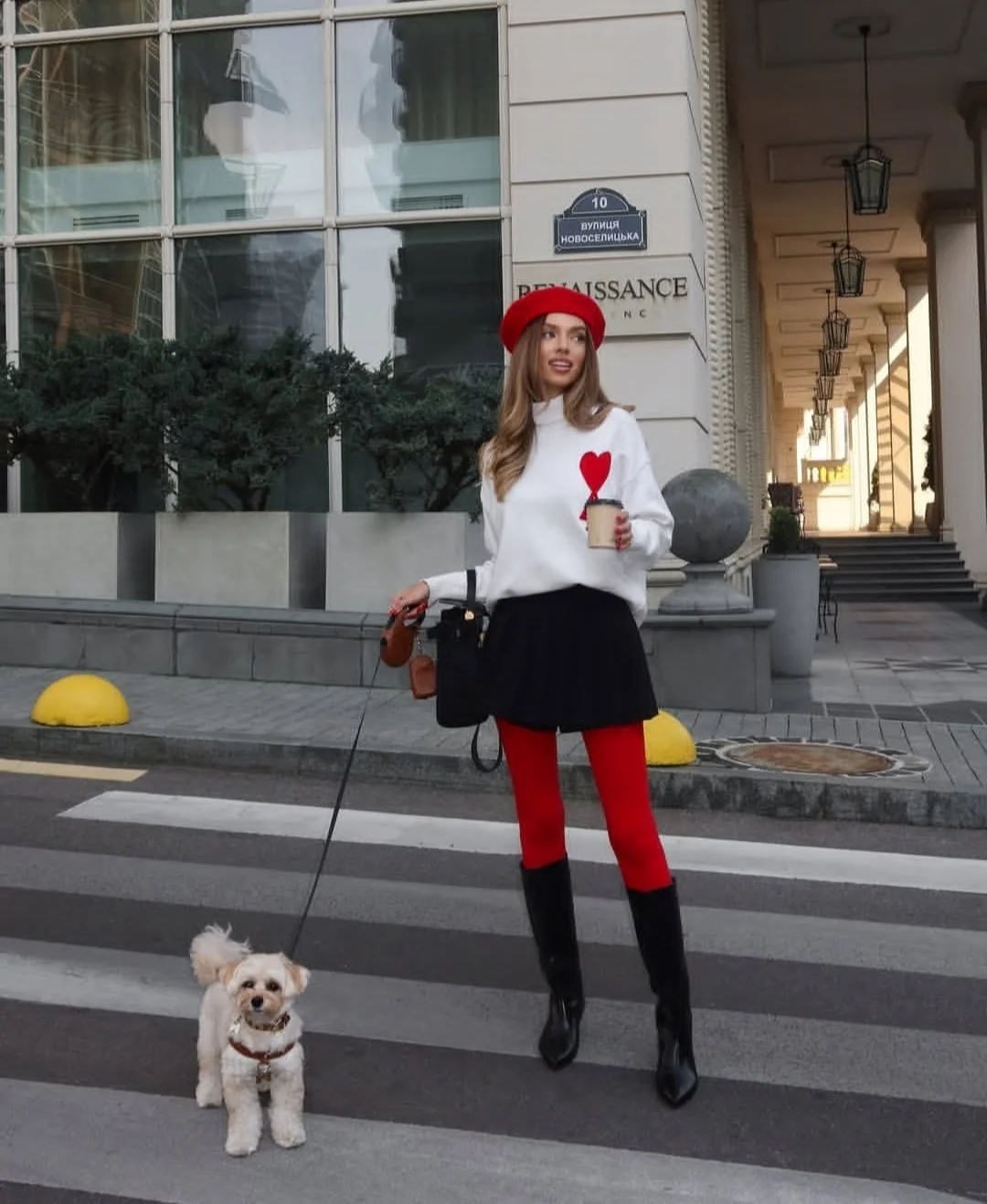 Червоні однотонні щільні бавовняні колготки для дівчини класичні без малюнка, фото №1