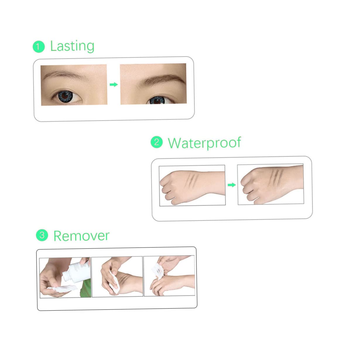 Олівець для брів водостійкий 4D косметичний темно-коричневий, фото №2