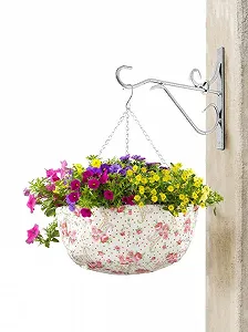 Подвесная корзина для цветов WENKO с декором розы synthetic.ua - Фото 1