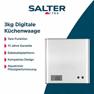 Кухонні ваги Salter Arc цифрові з нержавіючої сталі LCD-дисплей функція Add & Weigh synthetic.ua - Фото 1