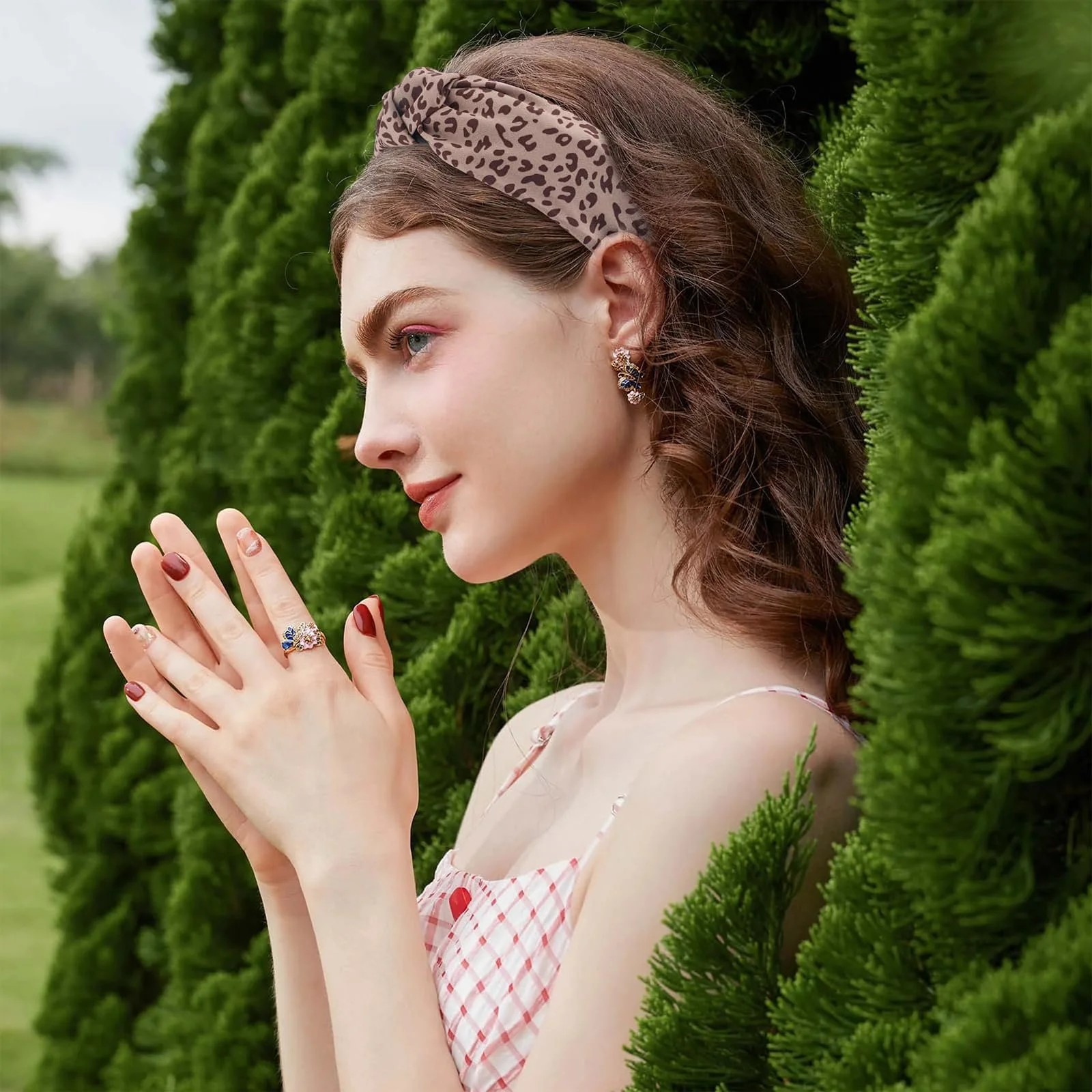 Обруч Леопардовый принт и розовое сердце, фото №6