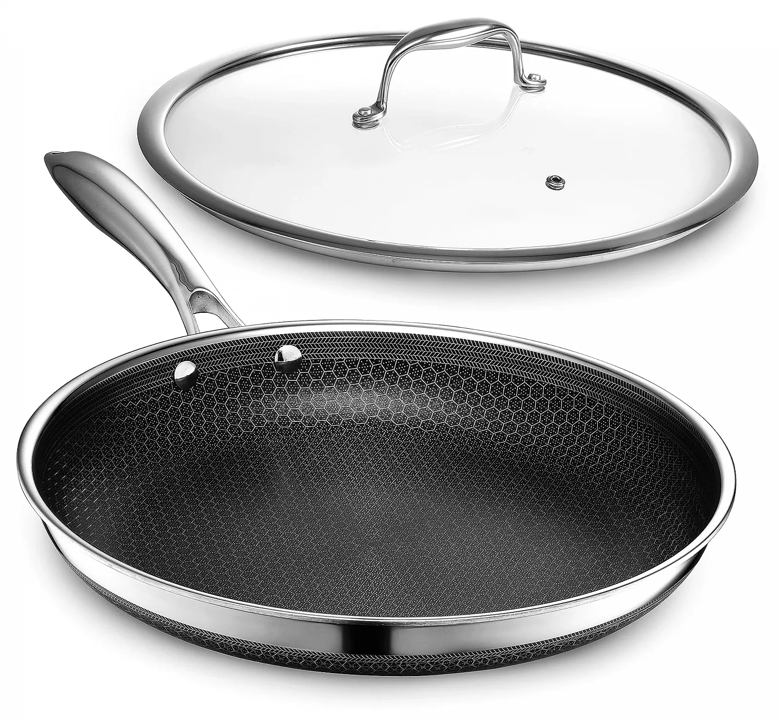 Сковорода HexClad Hybrid / 30,5 см / с крышкой, фото №1 Сковорода HexClad Hybrid / 30,5 см / с крышкой, фото №1