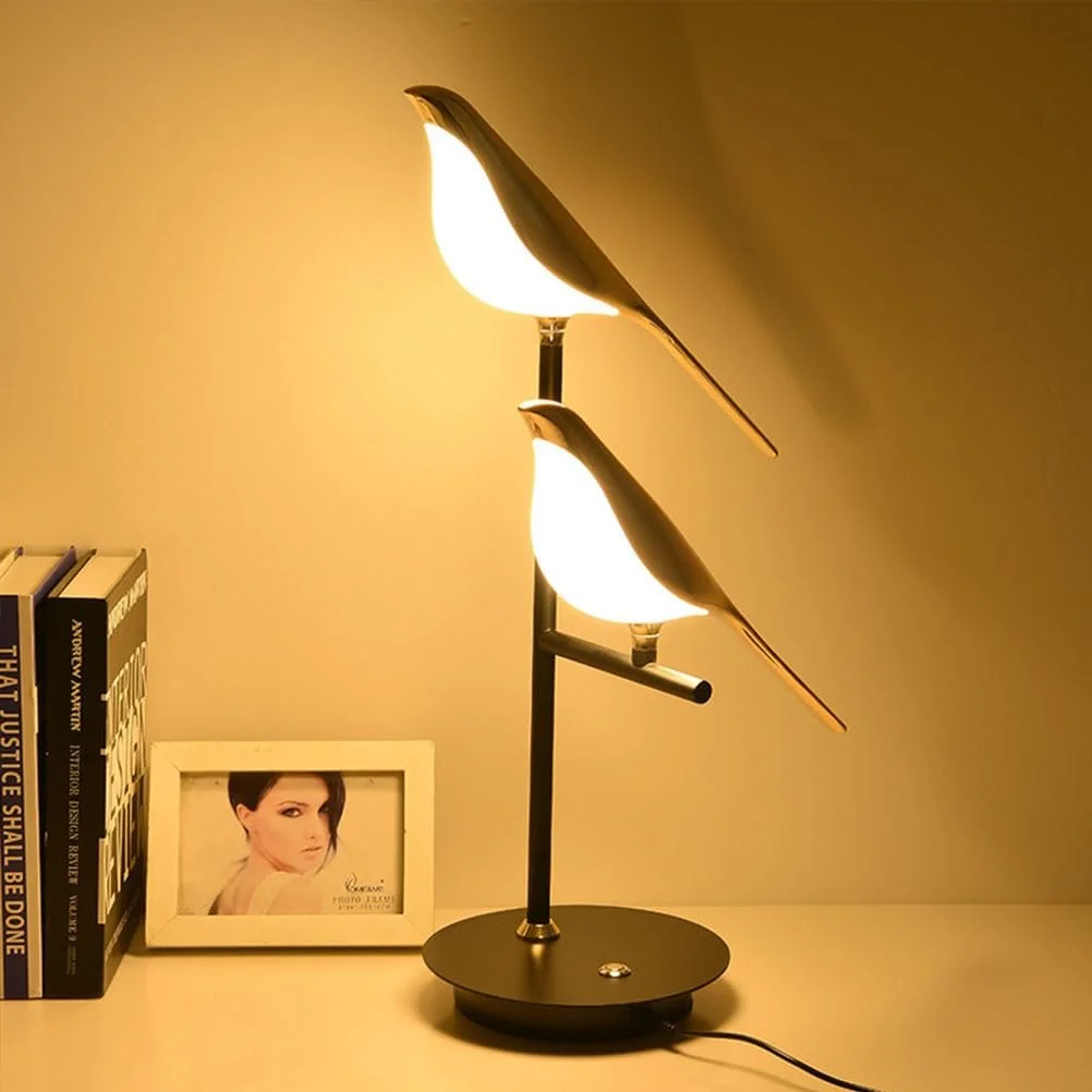 Настільна лампа Bedside Lamp LED Птах Сенсорна Регульована Золото, фото №6