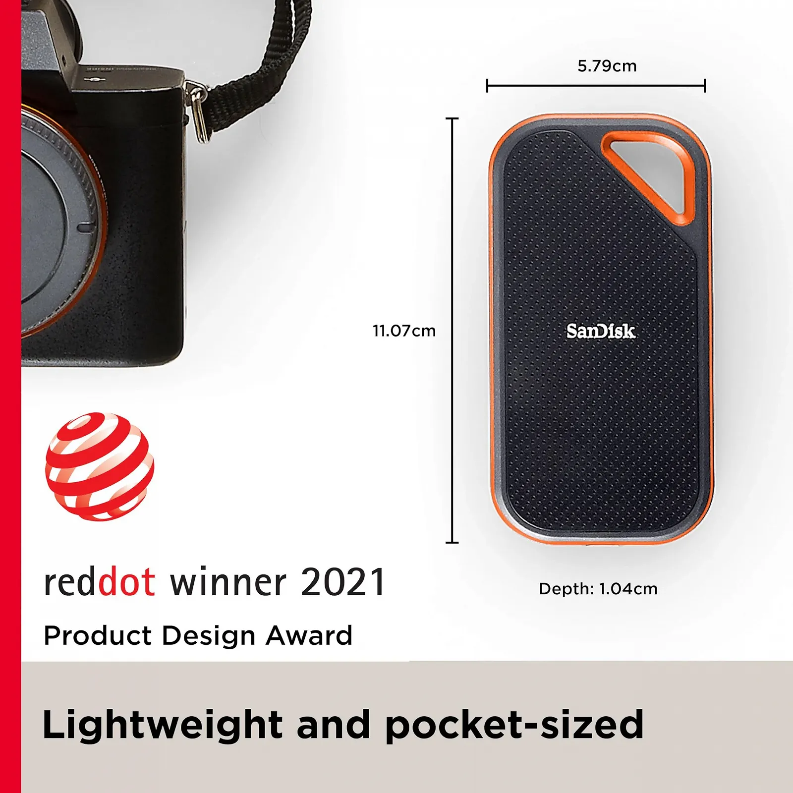 Зовнішній SSD-накопичувач SanDisk Extreme Portable Grey, фото №3 Зовнішній SSD-накопичувач SanDisk Extreme Portable Grey, фото №3