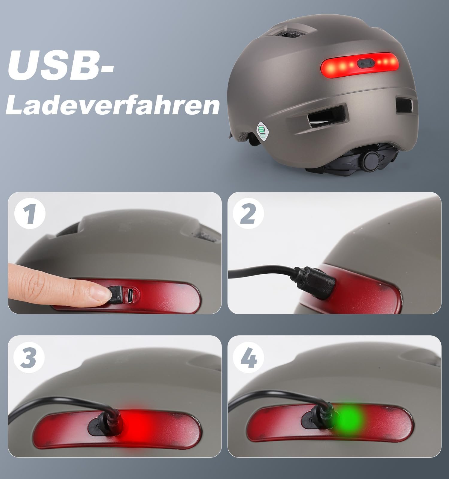Шлем Велосипедный KINGLEAD с подсветкой, USB, для мужчин и женщин, фото №9