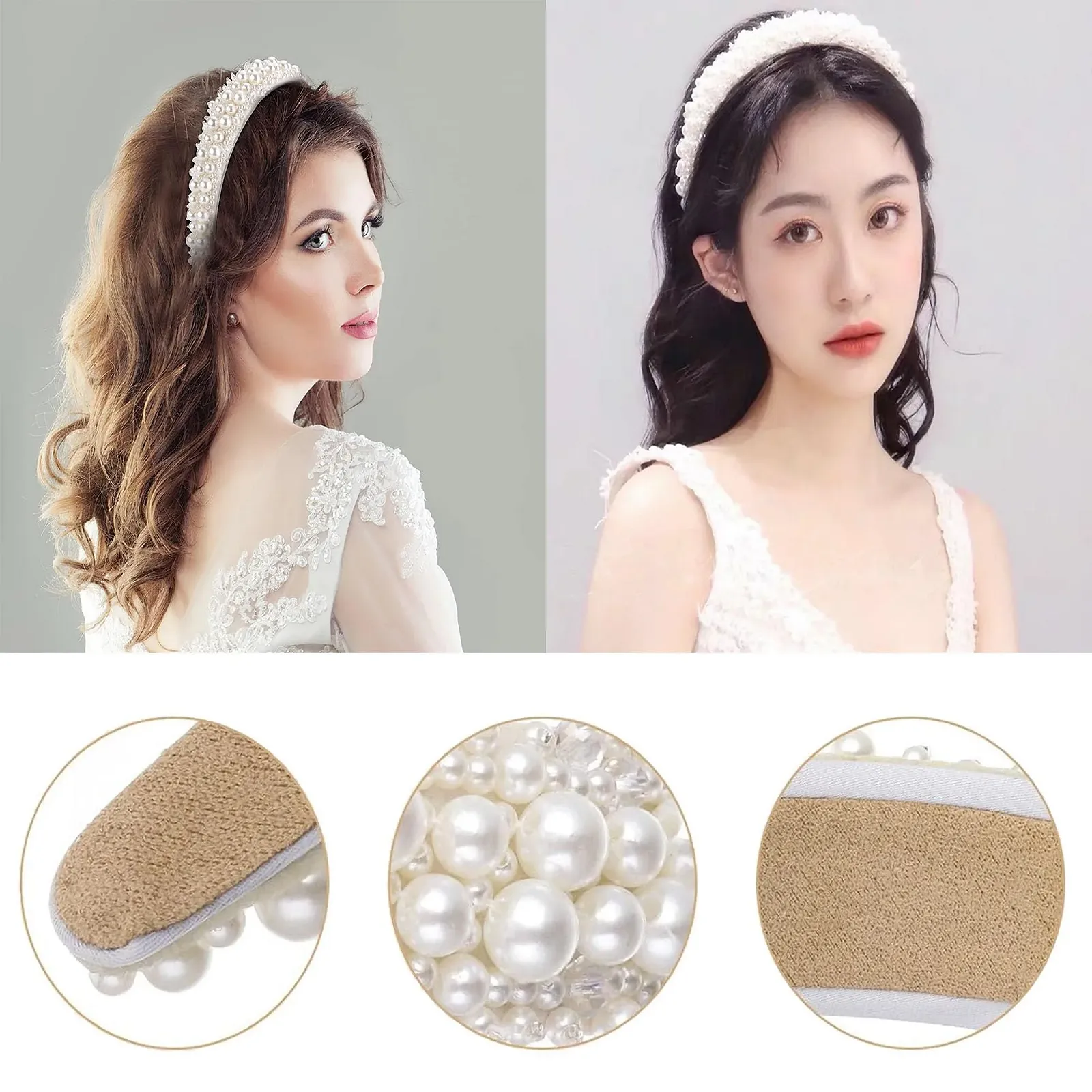 Обруч для волос Женский Жемчуг, фото №4