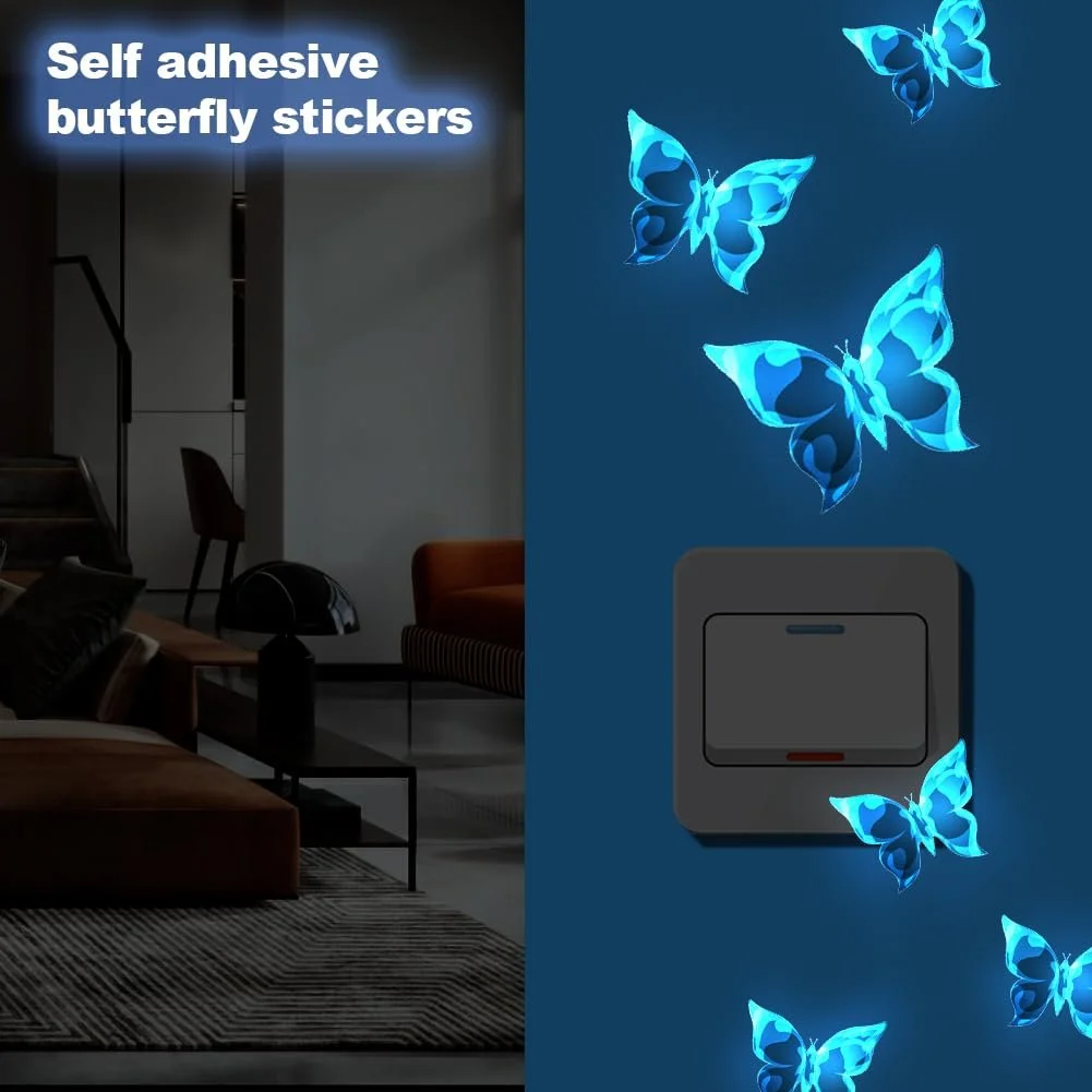 Настінні наклейки Метелики Люмінесцентні 12 штук Ripple Pattern, фото №6