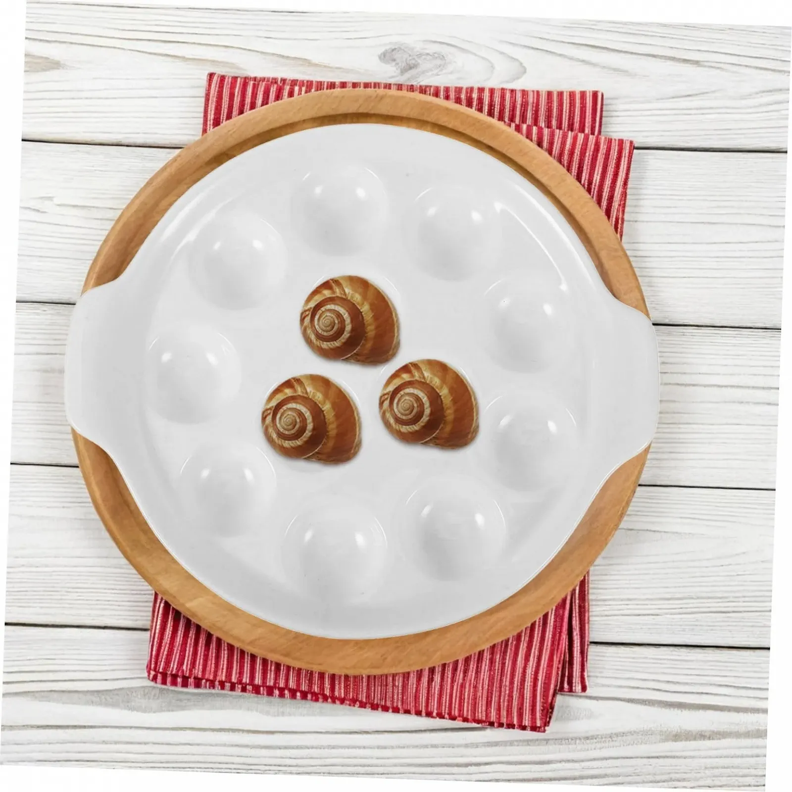 Форма для запекания улиток INOOMP Керамическая 12 отверстий С ручкой Белая, фото №6