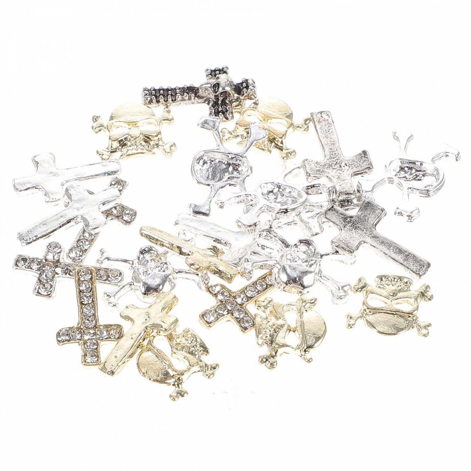 Украшения для ногтей MERRYHAPY, 3D-подвески, стразы, сплав, 30 шт., фото №1