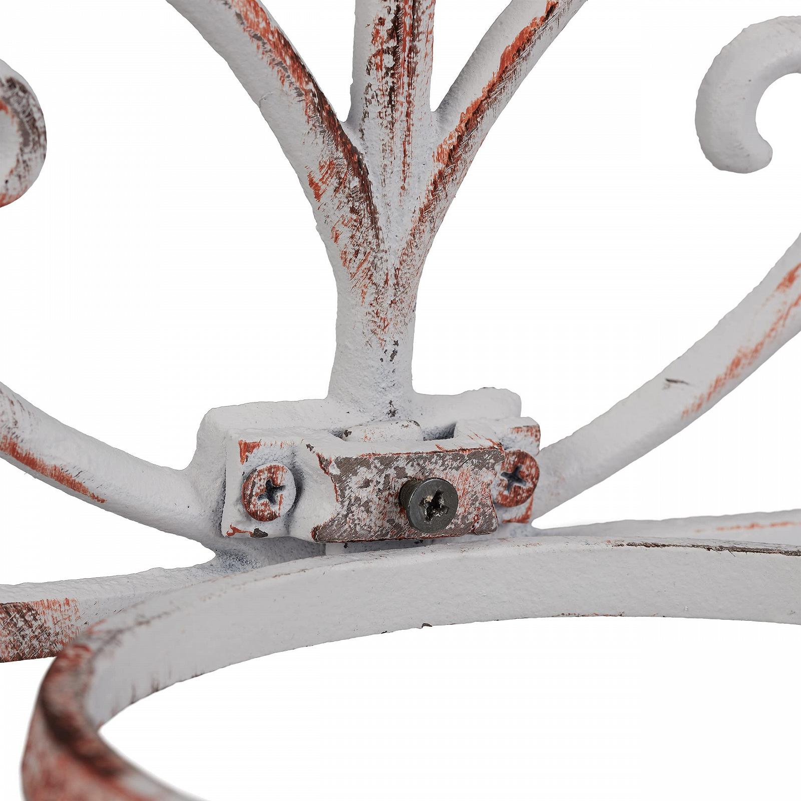 Настінний тримач для квітів Relaxdays Чавунний Антикварний стиль Напівкруглий 14,5 см Білий, фото №6