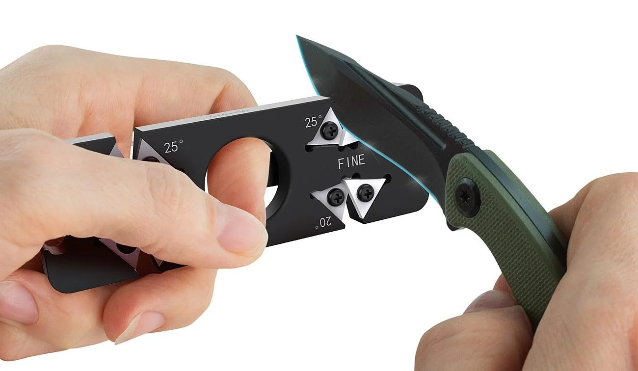 Точилка для ножей Rosenstein & Söhne EDC 6-в-1 компактная с открывалкой и клипсой Black, фото №2