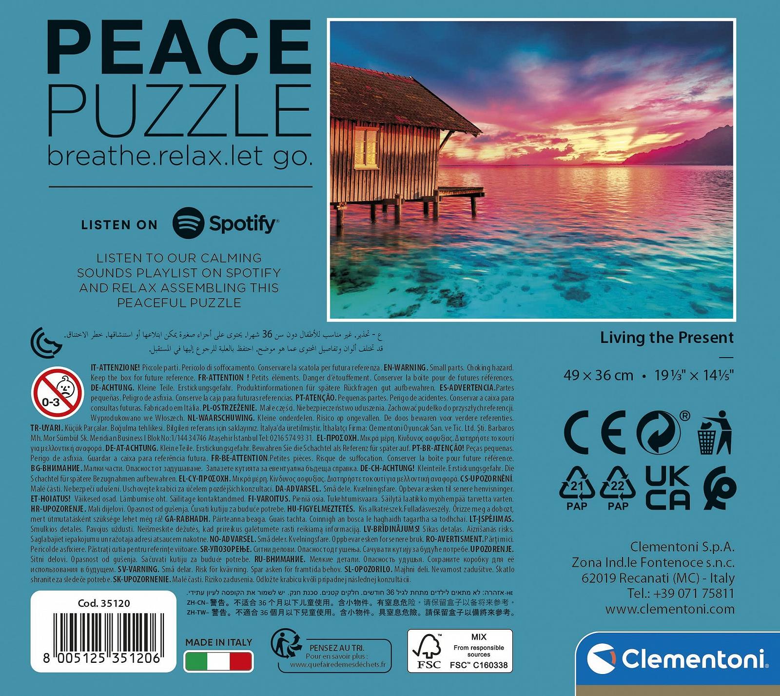 Пазл Clementoni Peace Puzzle Living The Present 35120 500 элементов, фото №3