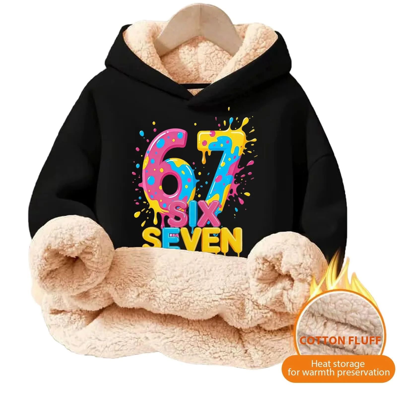 Худі Meme Six Seven 67 Y2K Плюшевий, фото №4