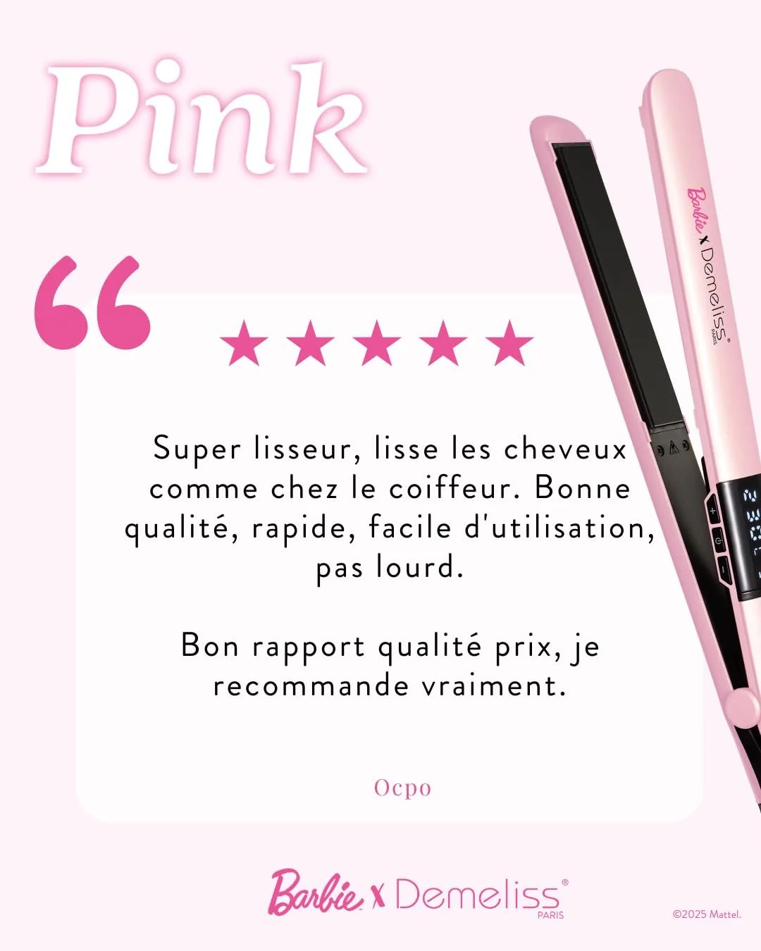 Выпрямитель для волос Demeliss PINK Barbie 2-в-1 керамико-турмалиновые пластины 150-230 °C Розовый, фото №5 Выпрямитель для волос Demeliss PINK Barbie 2-в-1 керамико-турмалиновые пластины 150-230 °C Розовый, фото №5