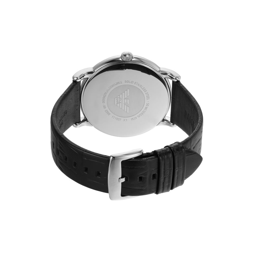 Годинник Emporio Armani чоловічий, кварцовий механізм з трьома стрілками, датою, корпус 43 мм, шкіряний ремінець, фото №6