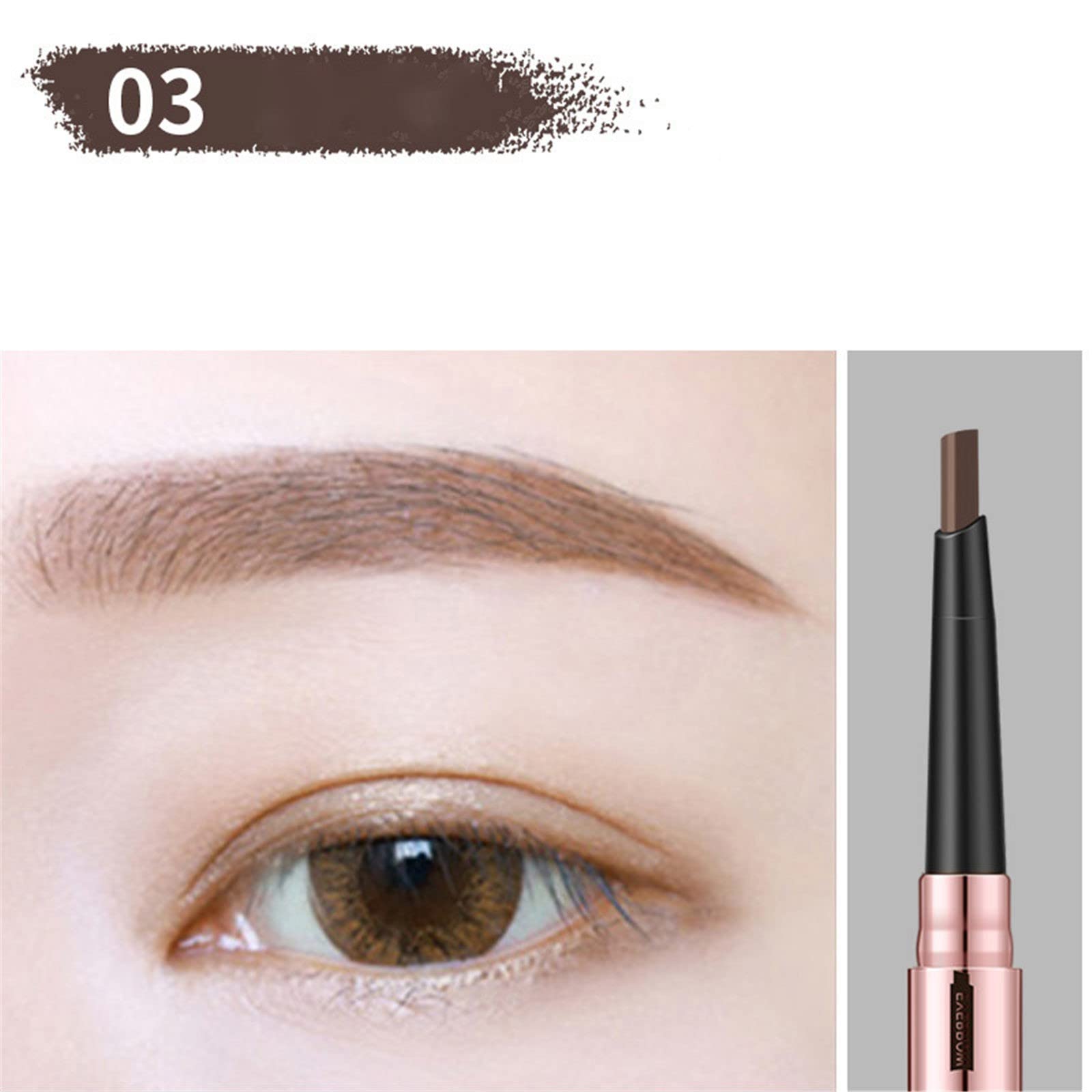 Карандаш для бровей Профессиональный Make-Up Темно-коричневый Автоматический Двусторонний, фото №3