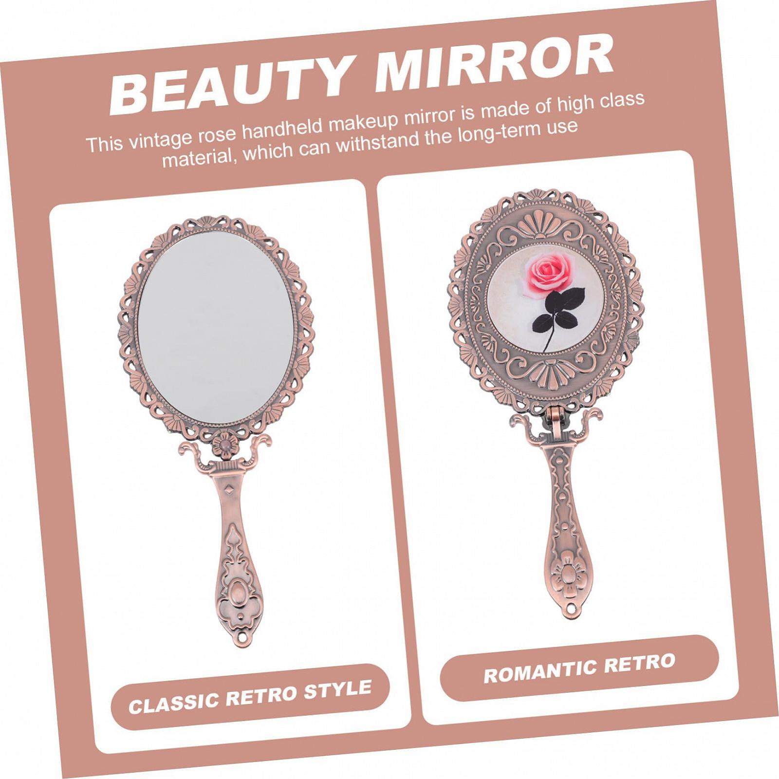 Зеркало Angoily Antique Makeup Folding Handle Европейский стиль Путешествия Цинковый сплав, фото №6 Зеркало Angoily Antique Makeup Folding Handle Европейский стиль Путешествия Цинковый сплав, фото №6