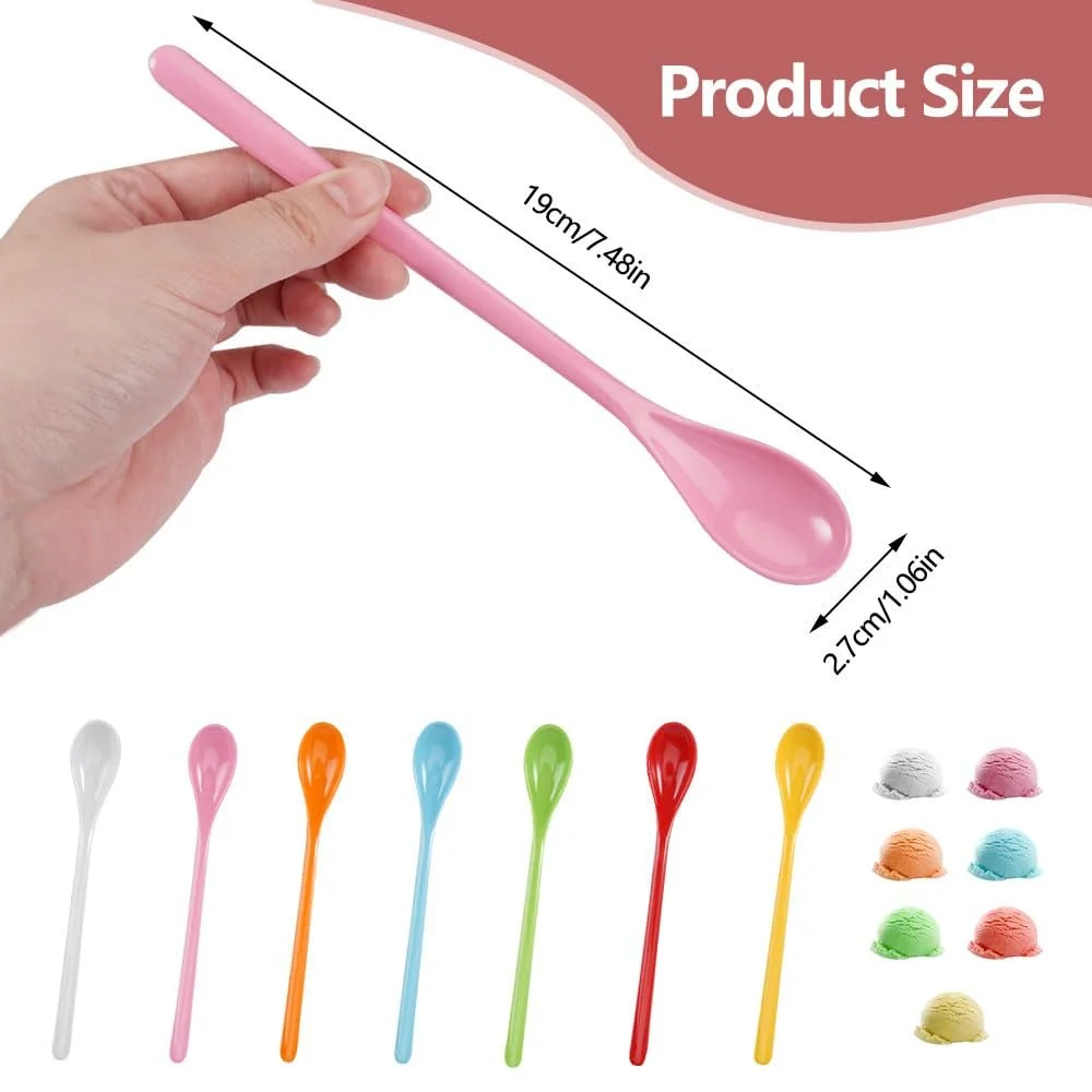 Набір пластикових ложок Різнокольорові, фото №2