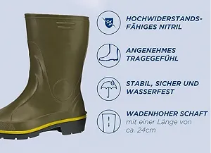 Резинові чоловічі чоботи Wellington Boots Scheibler / З нековзною підошвою / Захист від холоду synthetic.ua - Фото 1