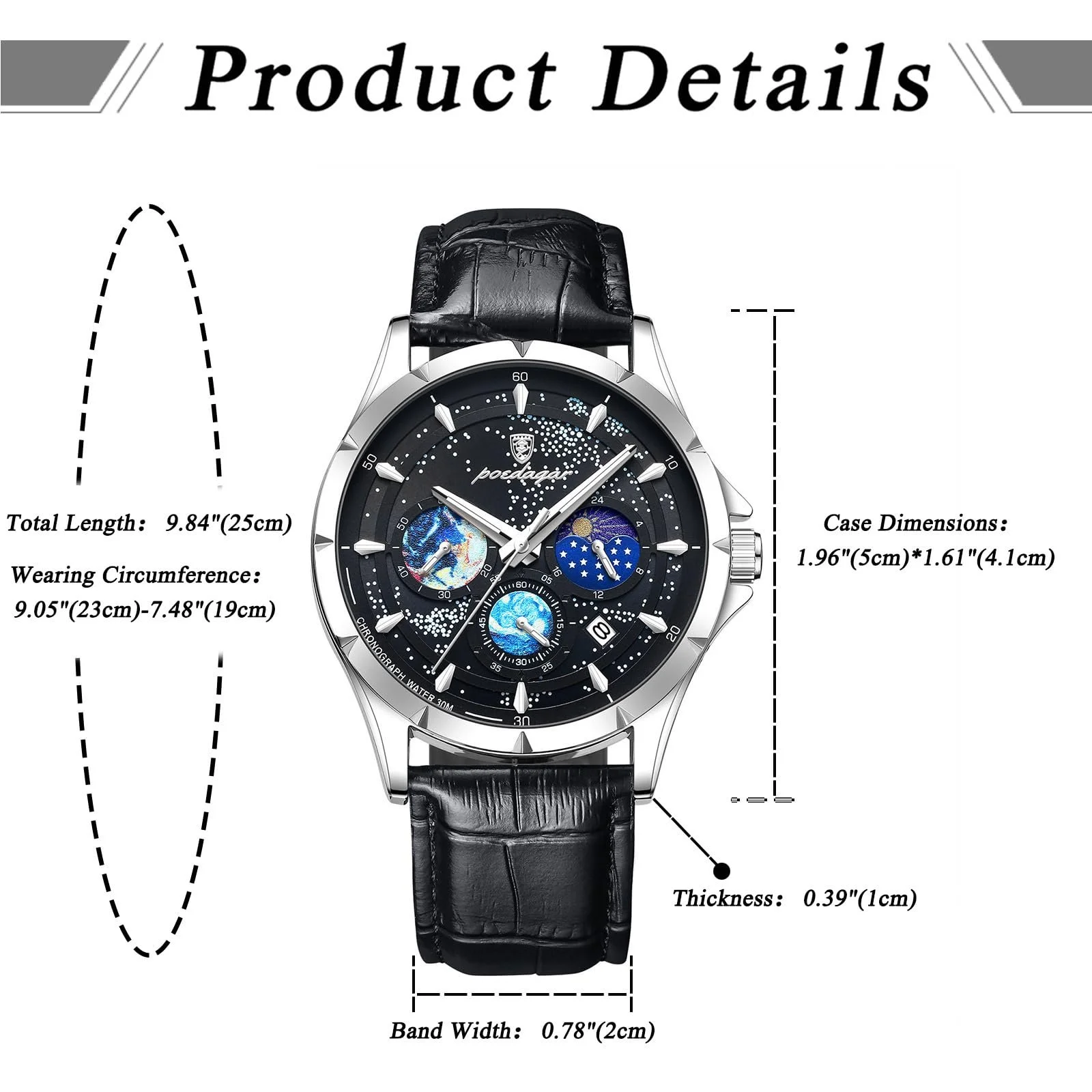 Чоловічий годинник Avaner Star Galaxy, шкіряний ремінець, фото №5 Чоловічий годинник Avaner Star Galaxy, шкіряний ремінець, фото №5