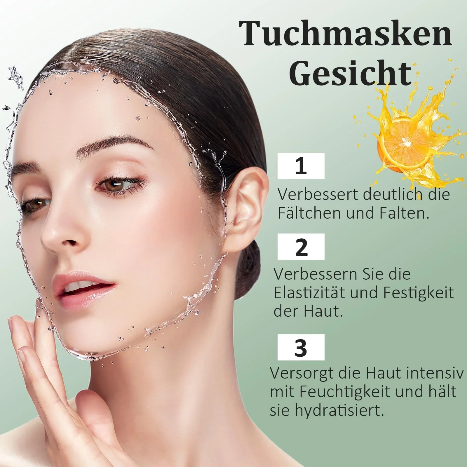 Маска для лица Soleneva, набор 6 штук, успокаивающая, увлажняющая маска для лица для всех типов кожи, тканевые маски для лица с различными фруктовыми ингредиентами, фото №3