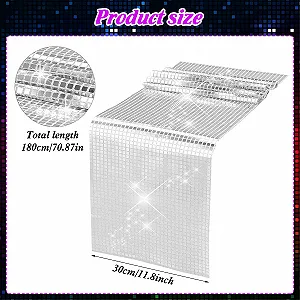 Ранер Disco Party 30 x 180 см з паєтками срібляста ціна на synthetic.ua - Фото 1 Ранер Disco Party 30 x 180 см з паєтками срібляста synthetic.ua - Фото 1