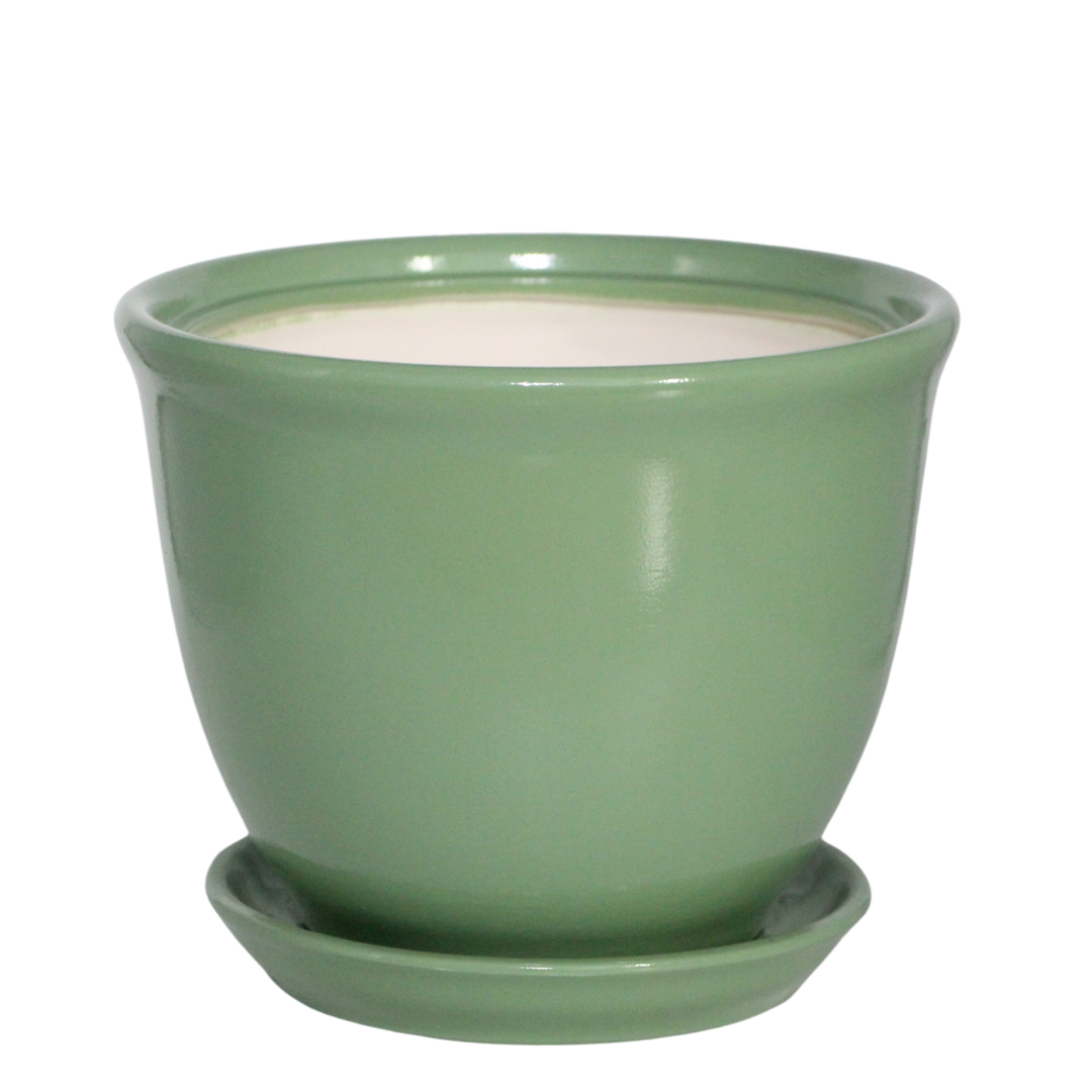 Керамический горшок Глорія 14 л глянец Оливка ММ-Пласт, фото №1 Керамический горшок Глорія 14 л глянец Оливка ММ-Пласт, фото №1