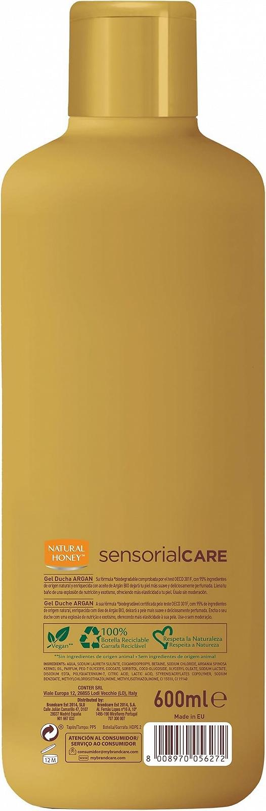 Гель для душа Natural Honey Elixir de Argan 650 мл + 100 мл, фото №3