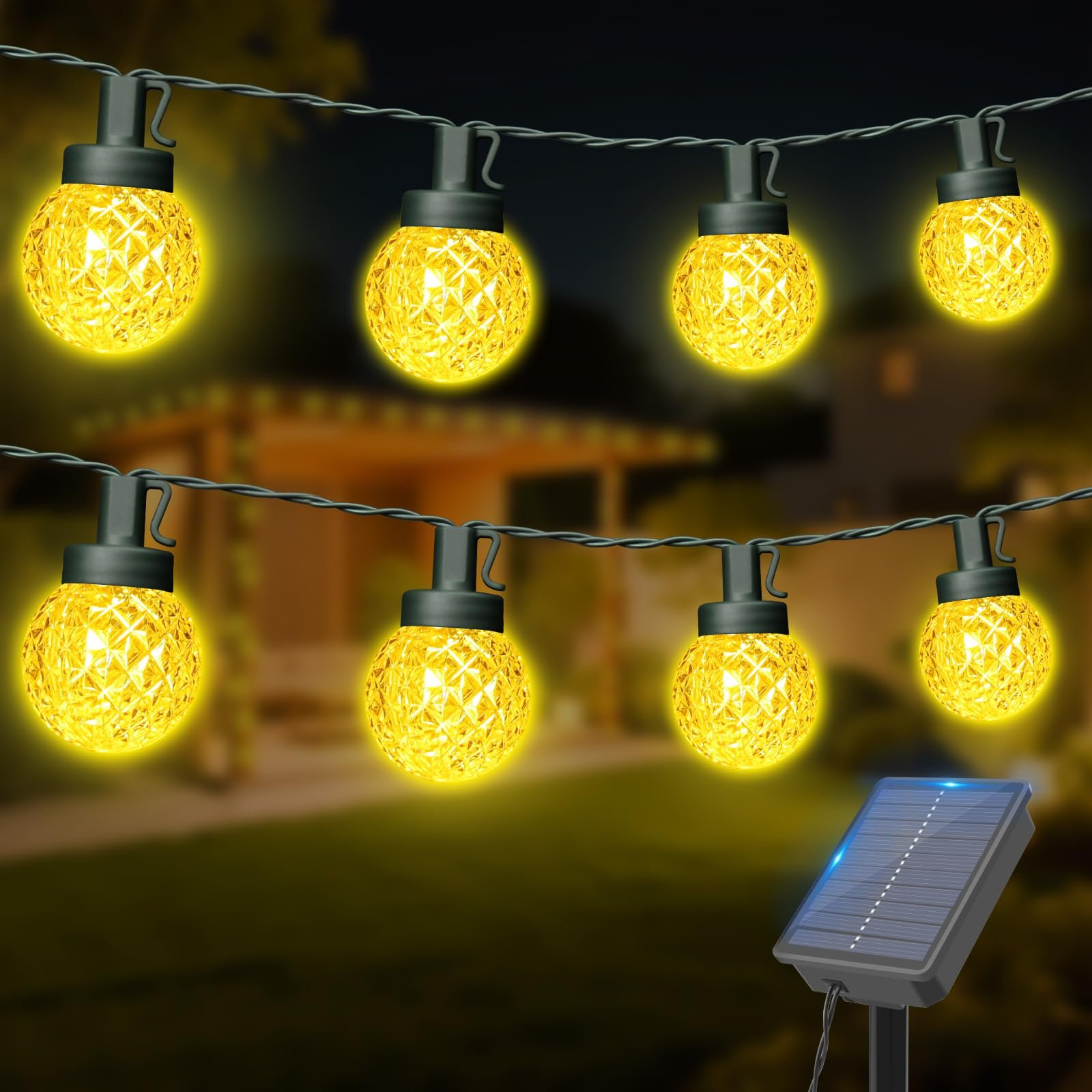 Гірлянда Dalugo, сонячна, 30 LED, 12 м, теплий білий, фото №1