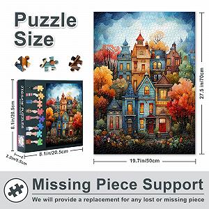 Пазли Coloured House with Trees 1000 елементів 70 х 50 см Blue Sky synthetic.ua - Фото 1