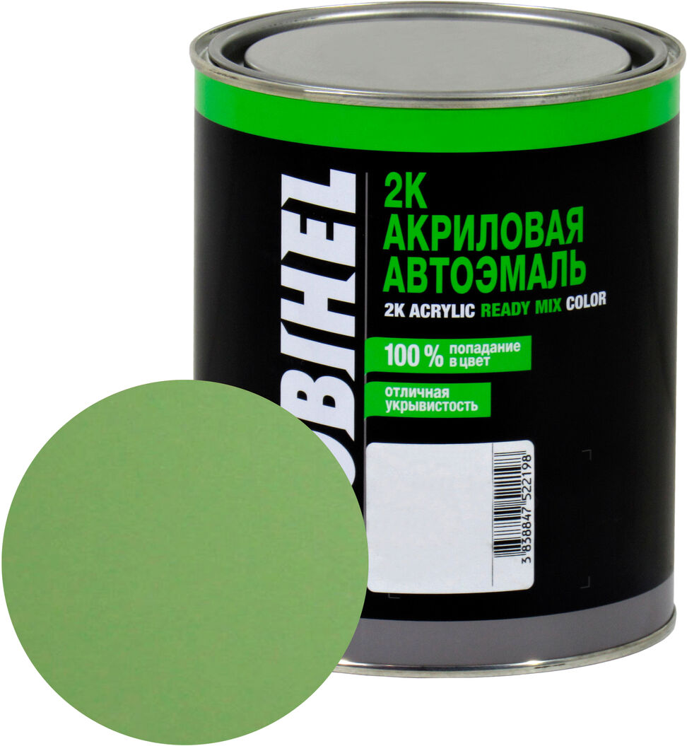 Автофарба акрилова HELIOS Mobihel 325 Світло-зелена 0,75л., фото №1