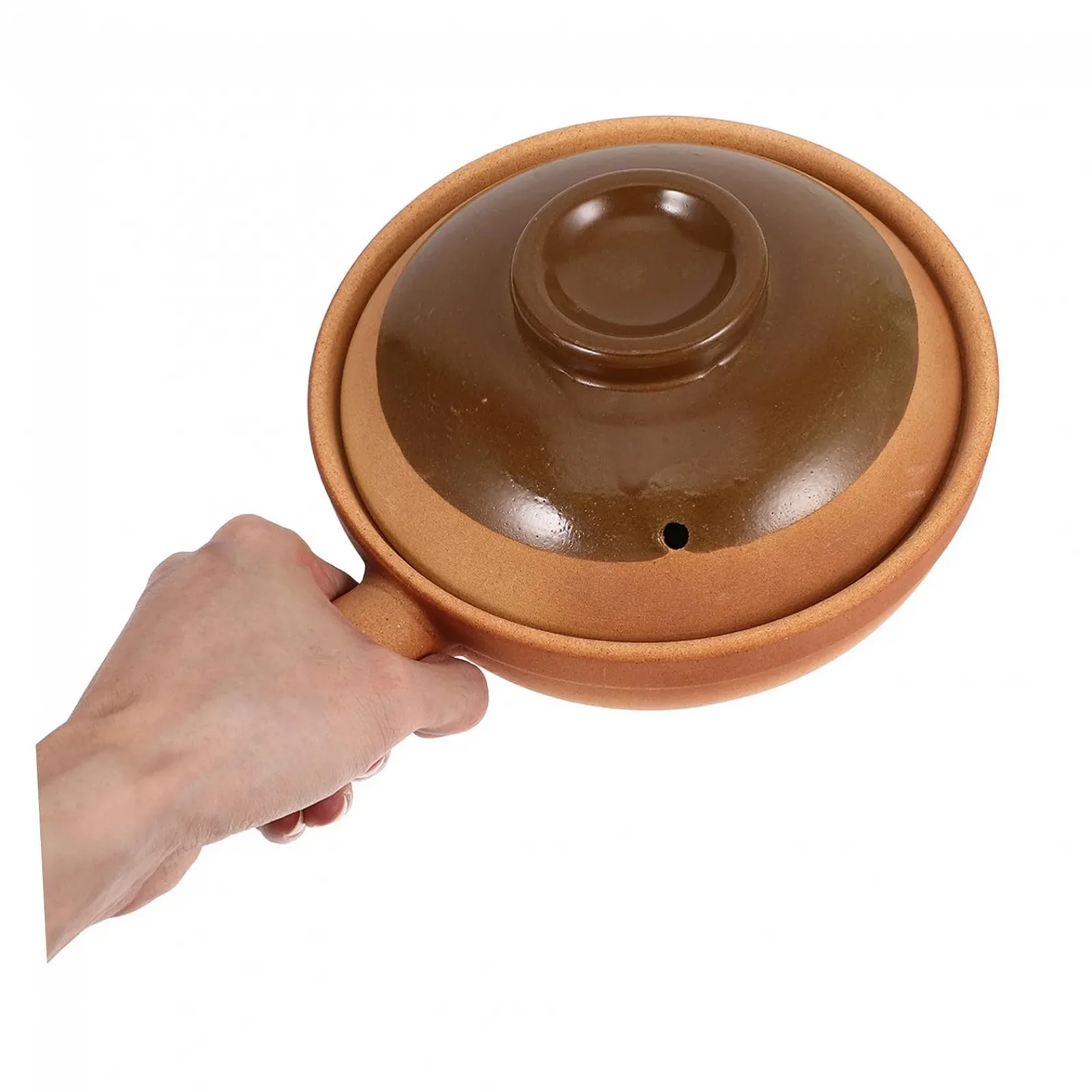 Горщик керамічний SOLUSTRE 850 мл з кришкою та бічною ручкою термостійкий для рису та каш, фото №3