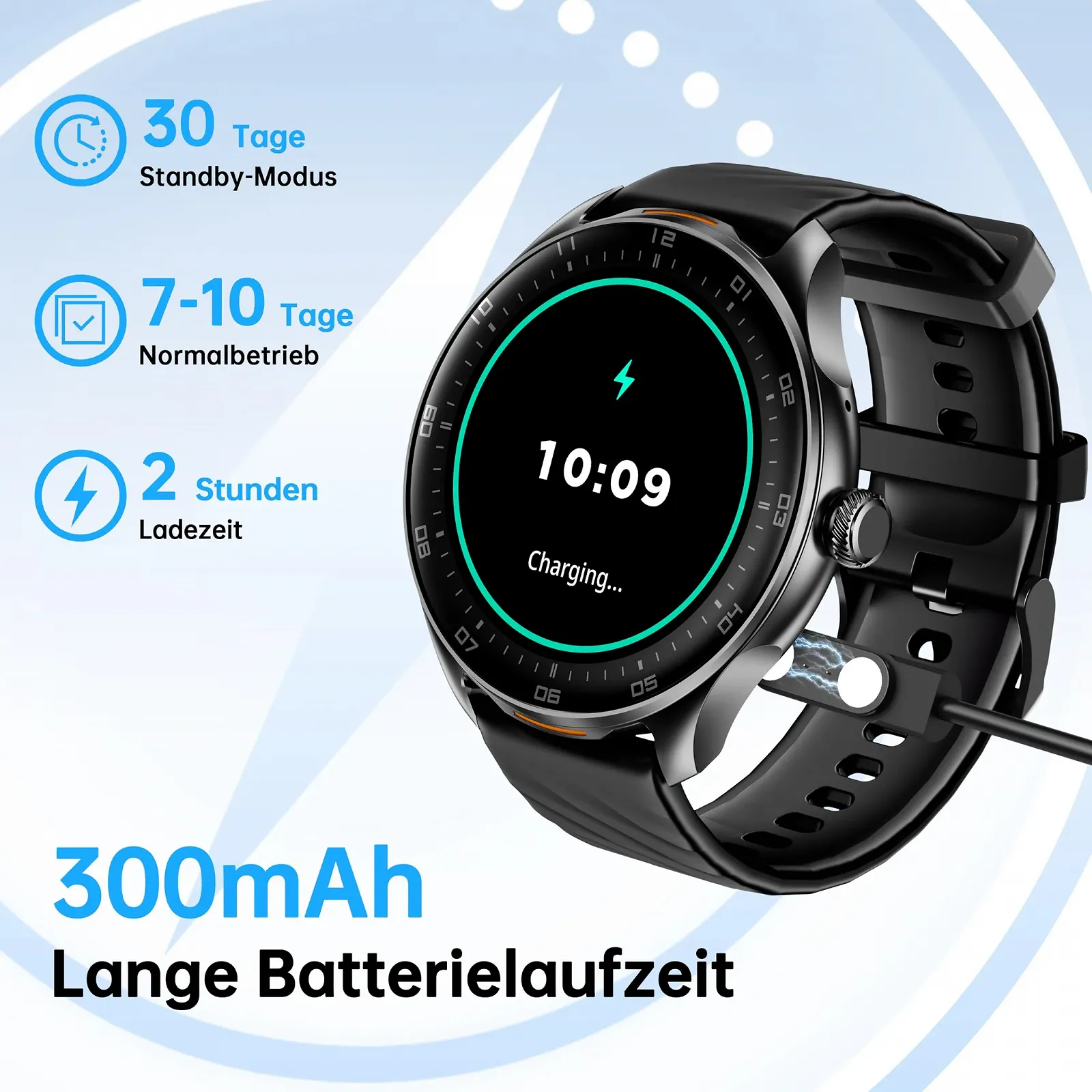 Смарт-часы OUKITEL Мужские Круглые с Bluetooth Телефонией и Голосовым Помощником, 1.39 Дюймовый Сенсорный Дисплей, 100+ Спортивных Режимов, IP68 Водонепроницаемые, Спортивные Часы с Измерением Пульса/Шагомер, фото №7