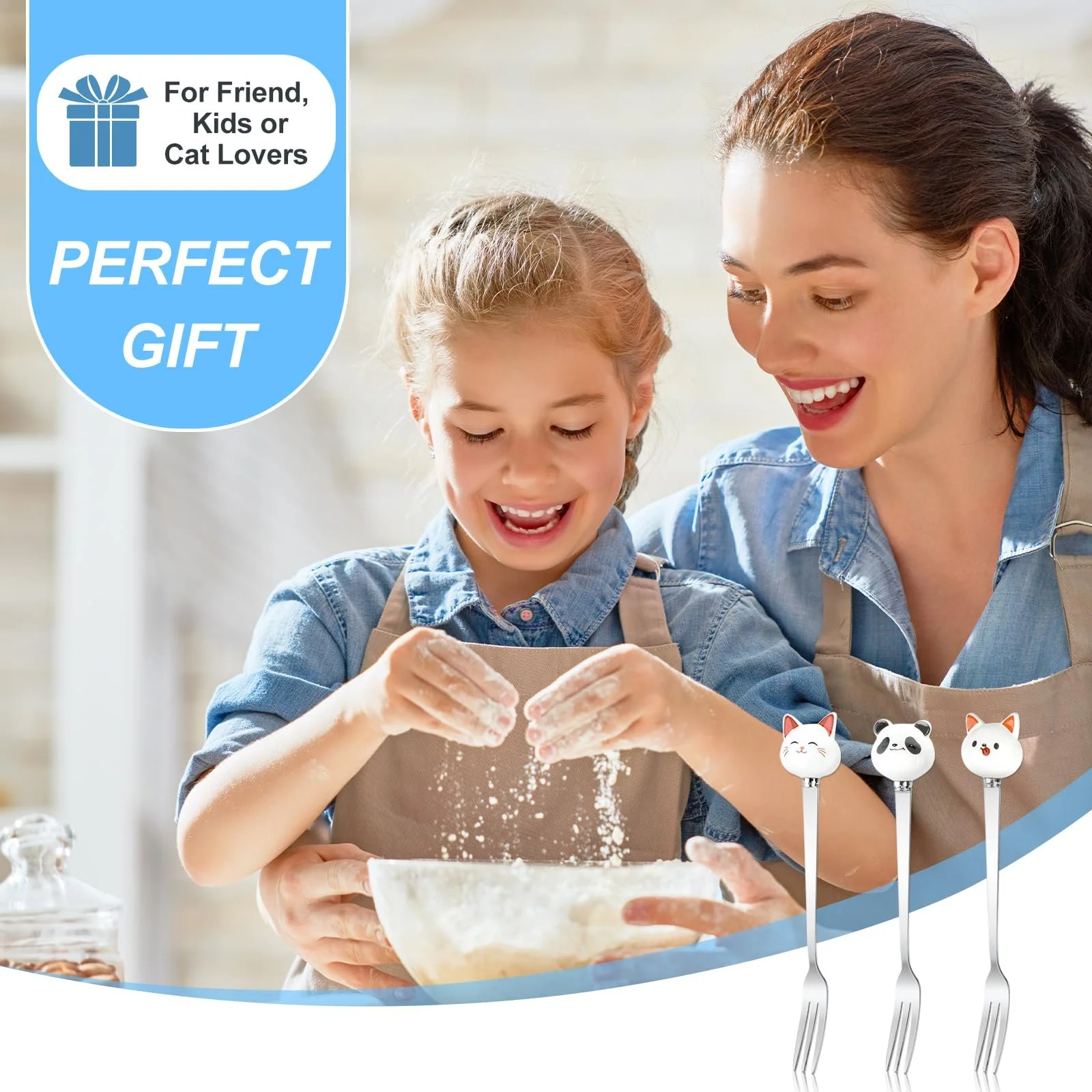 Набір виделок для кави з котами, 6 шт., фото №7