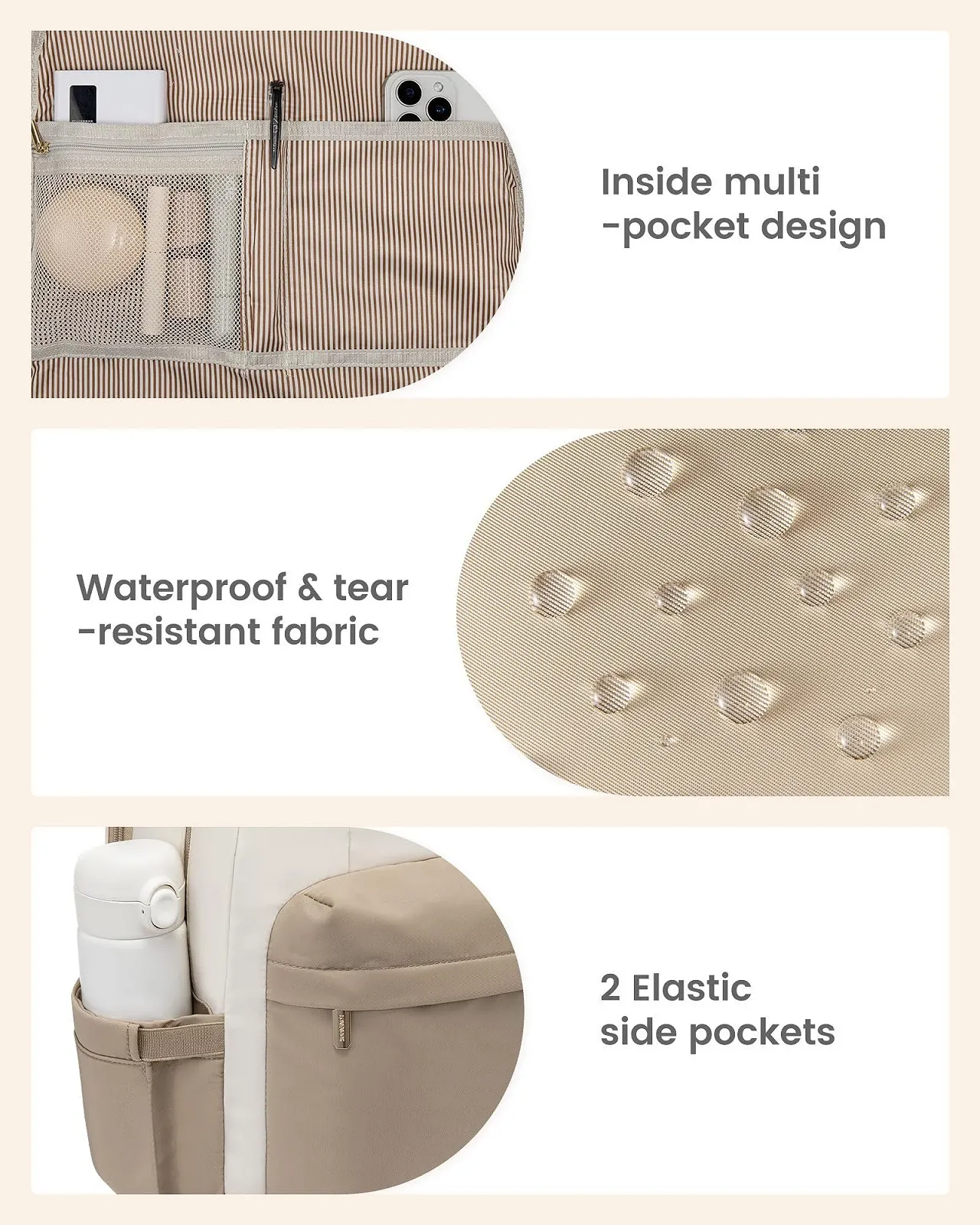 Рюкзак для ноутбука LOVEVOOK 15.6 дюйма Waterproof Elegant, фото №4