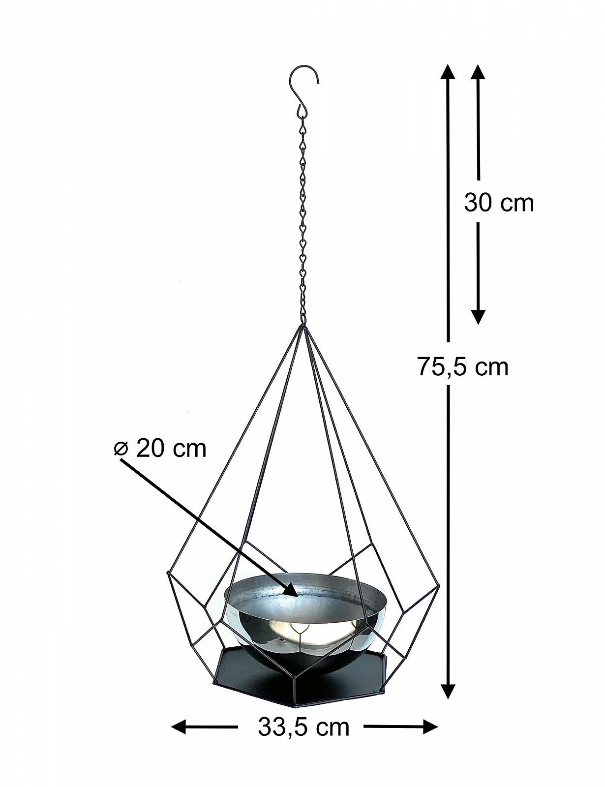 Підвісний кошик DanDiBo 96095 L металевий настінний з горщиком 76 см Чорний/Сріблястий, фото №2 Підвісний кошик DanDiBo 96095 L металевий настінний з горщиком 76 см Чорний/Сріблястий, фото №2