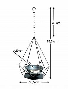 Підвісний кошик DanDiBo 96095 L металевий настінний з горщиком 76 см Чорний/Сріблястий synthetic.ua - Фото 1