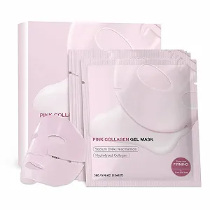 Маска Shefave Коллаген, розовая коллагеновая маска ночная, розовая коллагеновая гелевая маска-желе, с гидролизованным коллагеном и ниацинамидом для корейского ухода за кожей, коллагеновая ночная маска-обертывание, для упругости и эластичности - Фото 1