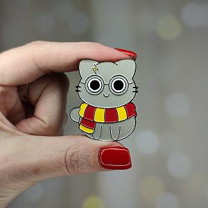 Металлический значок пин Кот Гарри Поттер - Фото 1