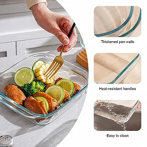 Форма для запекания стеклянная 9.7 x 8.6 x 2 см квадратная термостойкая до 400 °C synthetic.ua - Фото 1